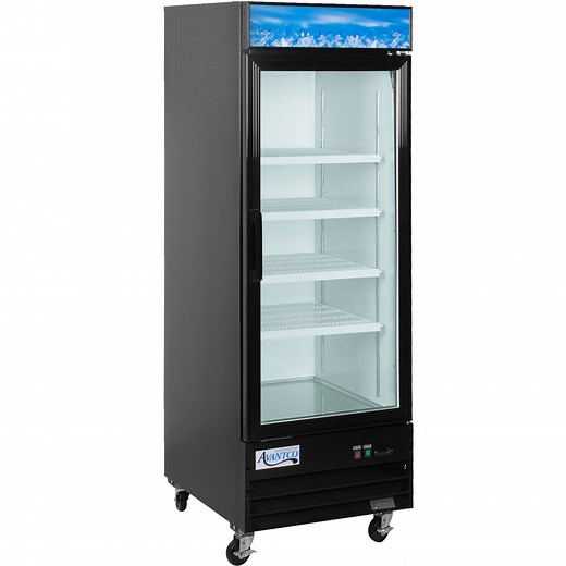 Avantco GDC-23-HC 28 3/8" Black Customizable Swing Glass Door Merchandiser Refrigerator with LED Lighting