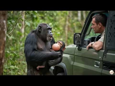 Sick Baby Chimp Couldn’t Eat — Father Used Sign Language to Beg for Help 🐵💔 #monkey