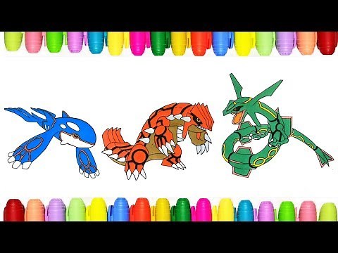 Pokemon Coloring Page - Kyogre, Groudon and Rayquaza