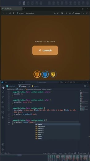⚡ Button Animation | HTML & CSS & JS #html #css #javascript #uidesign #button #tutorial