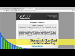 AFIP Blanqueo de Clave Fiscal desde Homebanking.