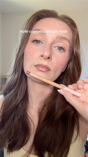 trying the kylie cosmetics precision pout lip pencil in moody nude ‪@KylieCosmetics‬