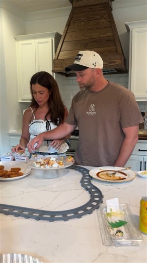 Cecily Bauchmann on Instagram: "love making these memories for our kids even if it’s just a random weeknight for dinner 🥹🫶🏼✨🧚🏼‍♀️will def be using the train for diff types of food too! Would be so cute for appetizers!! #momoffour #dinnerideas #dinnerparty #dinnerrecipe"