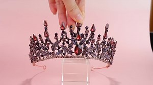 Dark Red Crown, Dark Bride, Gothic Wedding, Fairy Crown, Forest Wedding, Fairy Bride, Woman's Crown, Magic Wedding, Fantasy Wedding - Etsy