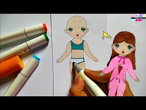 how make paper doll || paper doll dress up📏✂👗membuat boneka kertas
