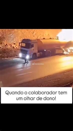 Milena Maia on Instagram: "Quando o colaborador tem olhar de dono, ele não espera ordem. Ele age. Enquanto o caminhão começava a pegar fogo, ele poderia ter parado, filmado, esperado alguém decidir. Mas não. Ele correu, desacoplou o cavalinho e evitou um prejuízo enorme. Colaborador com olhar de dono protege o que é de todos como se fosse dele. Age rápido, pensa no coletivo e cuida como se fosse seu. Agora eu quero saber de você. Na sua empresa, você forma pessoas com olhar de dono? 👇🏻"