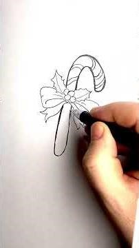 How to Draw a Christmas Candy Cane 🎄 Easy Candy Cane Drawing ✏️