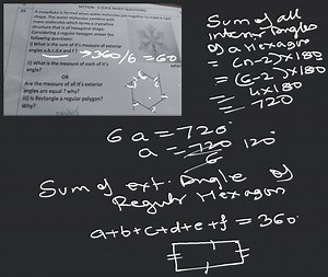 SECTION - E (CASE BASED QUESTIONS)A snowflake is formed when w... | Filo