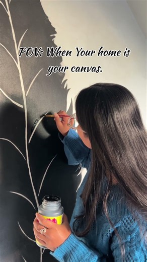 Home Wall Mural Makeover | Hand-Painted Aesthetic Wall Art #wallmural #wallpainting #wallart #trend