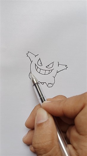 Easy drawing Gengar from Pokemon #easydrawing #gengar #shorts #shortvideo