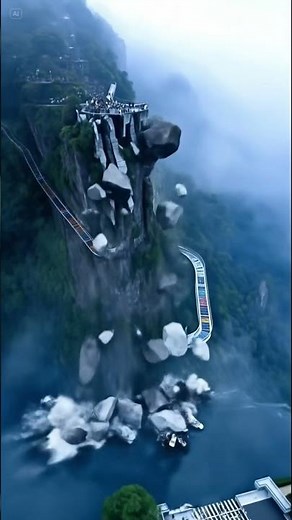 It Broke Off the Edge… Platform Falls Down Entire Mountain! 😳