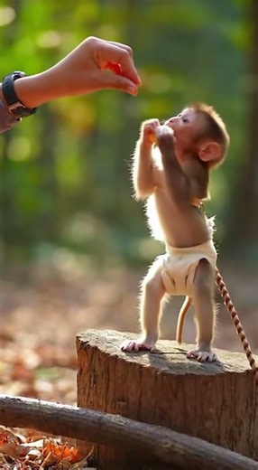 tiny chimp laughs tourist must watch