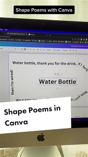 Shape up your poetry game with Canva! ✨ Let your students unleash their creativity and make their words come to life and stunning shapes! ##teacherlife##edutok##teachertok##canvalove##teacher##teacheroftiktok##elementaryschool