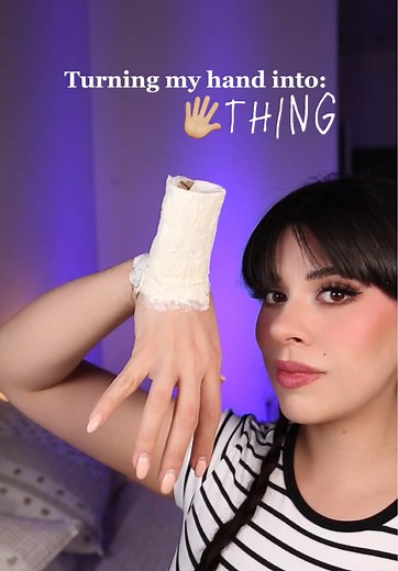 THING 🖐🏼 SFX MAKEUP TUTORIAL ✨🦇 ib: @natashajanewood #makeup #creativemakeup #spookyseason #wednesday #addamsfamily