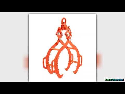 36in Log Lifting Tongs 4 Claw Solid Steel Log Grapple Swivel Log Tools Reliable Choice