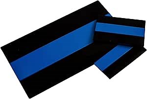 Aluminum Thin Blue Line Sticker & 2 License Plate Decals | In Support of Police Officers and Law Enforcement (3 Pieces)
