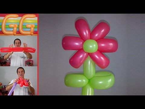 como hacer flores con globos largos - globoflexia facil - como hacer una flor con globos paso a paso