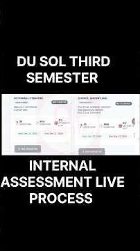 DU SOL 3RD SEMESTER INTERNAL ASSESSMENT STEP BY STEP LIVE PROCESS 2025