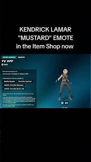 KENDRICK LAMAR "MUSTARD" EMOTE in the Fortnite item shop now #fortnite #kendricklamar