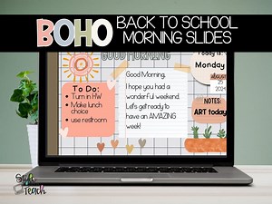 BOHO Morning Message Google Slides| Back to School | Good Morning Slides | Classroom Managment | Morning Work Slides| Editable - Etsy