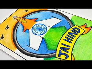 Vigilant India Prosperous India Drawing easy/Poster on Indian Airforce day|Airforce Day drawing