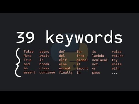 39 keywords of python 