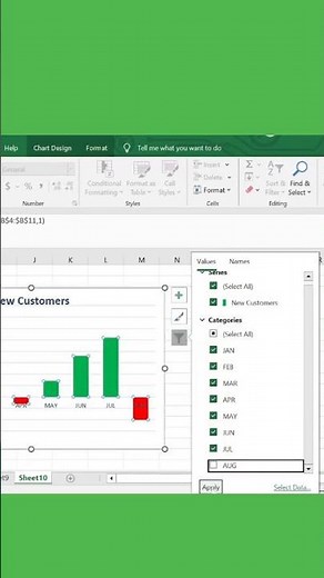 97 hide bars in excel chart