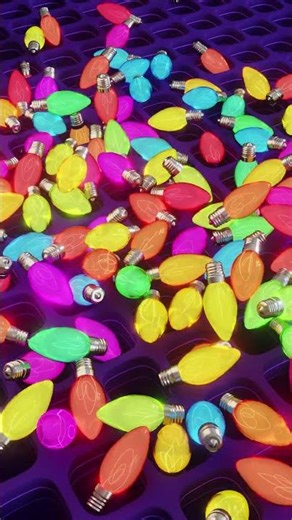 Christmas Bulbs Go Into The Grid | Oddly Satisfying 3D Animation #satisfying #3danimation
