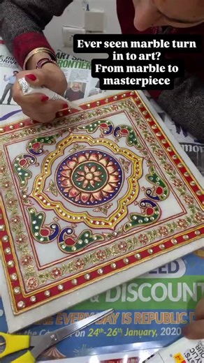 Anita Kapoor | AK Arts & Herbal on Instagram: "Discover the beauty of Jaipur 3D Marble Art created with Kundan, stones & traditional detailing. In this class, you will specially learn perfect Dot Work technique step-by-step to create rich, royal finishes. ✅ Studio & Online Classes Available ✅ Beginner friendly | No prior experience needed ✅ Learn professional finishing & design secrets 📞 Call / WhatsApp: 9582858532 🎨 By AK Art & Painting Classes #JaipurArt #3DMarbleArt #KundanArt #DotWorkArt #