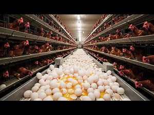 How To Harvest Millions of Chicken Eggs with Robots and Conveyor Belts | Inside Egg Factory