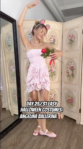 Day 25/31 Easy Halloween Costume Ideas: Angelina Ballerina 🩰 #halloween #costume #ballet #fyp