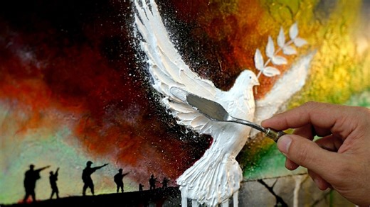 Transform texture paste & acrylic into stunning abstract painting🌟🤩