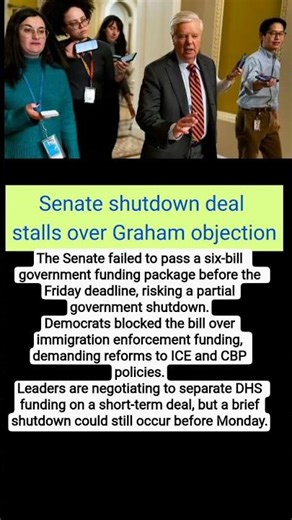 Senate shutdown deal stalls over Graham objection #uspolitics #worldtvnews #congress #breakingnews