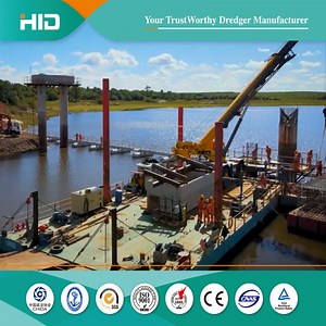 [Hot Item] Efficient Logistic Cargo Shipping Pontoon Customized Size Barges with Loading Crane Working