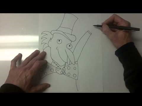 How to draw Willie Wonka from Charlie and the Chocolate Fact