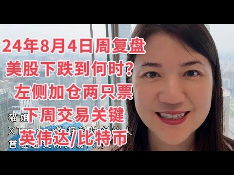 8月4日一周美股复盘，夏季回调终加剧，何时终结？下周三大股指看点及交易关键点；交易计划及仓位想法分享；之前提示买点的TLT再爆发；NVDA英伟达，BTCUSD比特币走势技术分析：回国见闻（结尾小部分）