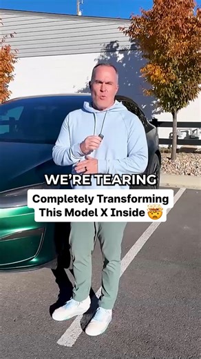 This is next-level customization! We're transforming this Model X into a unique color combo inside and out. #customleather #carinterior #leatherreplacement #carwrap #automotiverepair | EV Auto