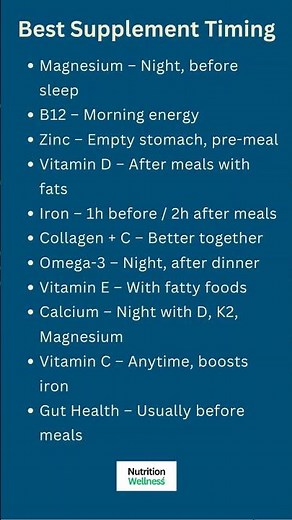 11 Best Supplement Timings