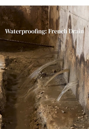Basement Waterproofing-Drilling CMU block for French drain system #waterproofing #construction #homemaintenance #drilling #fypage