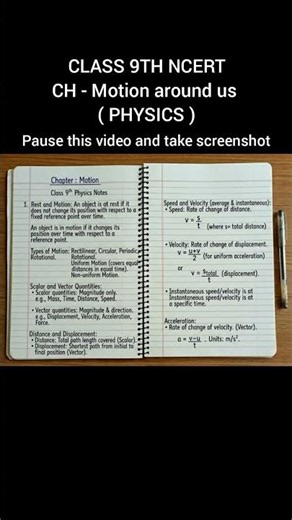 motion chapter class 9th ncert NOTES!