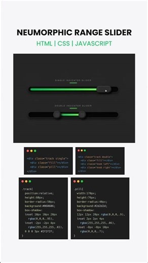 Neumorphic Range Slider UI 🔥 | HTML CSS JavaScript #webdesign #uidesign #htmlcssjs