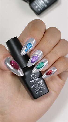 5K views · 44 reactions | Gem Cat Eye Nail Tutorial ✨Using Beetles...