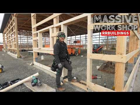 Building a Massive Work Shop: Ep. 11 Framing Windows and Doors Post Frame Style