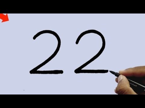 How to draw Dog a With Number 22 | Easy Dog Drawing | Animals Drawing | Number Drawing/Puppy Drawing
