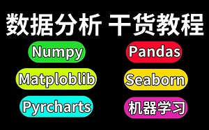 数据分析保姆级干货教程，各个模块拆分细讲!共200集，从入门到就业，帮你快速成为初阶数据分析师！（Python/数据挖掘/数据可视化/Pandas/Numpy)