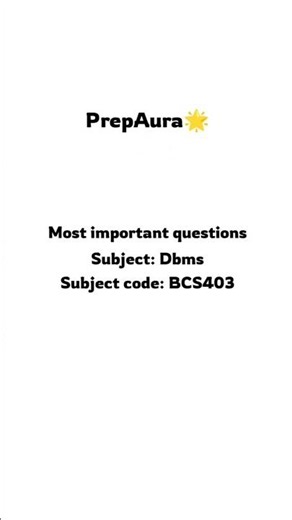 VTU DBMS (BCS403) – Module wise - Most Important Questions! 📚✨ #VTU#BCS403 #DBMS #VTUExam