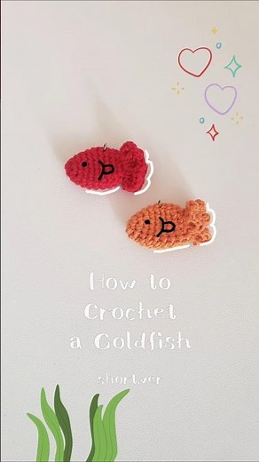 How to Crochet a Cute Tiny Goldfish in No Time°･🐠 #crochet #crochet #goldfish #keychain