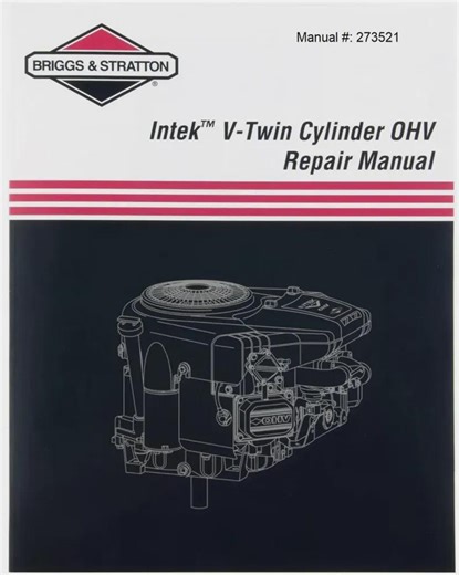 Briggs & Stratton Intek V-twin Cylinder OHV Service Repair Workshop Manual 273521 - Etsy