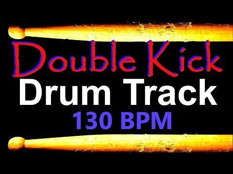 Double Kick Drum Track 130 BPM Drum Beats for Bass Guitar Instrumental Drums Beat 496