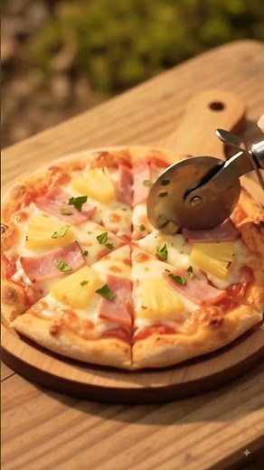 Hawaiian Pizza Recipe Sweet & Savory Paradise #shortvideo